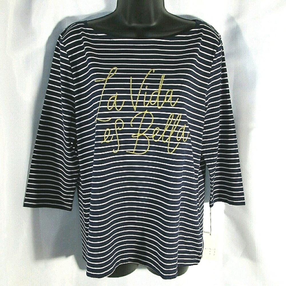 “La Vida es Bella" (Life is beautiful) boat neck